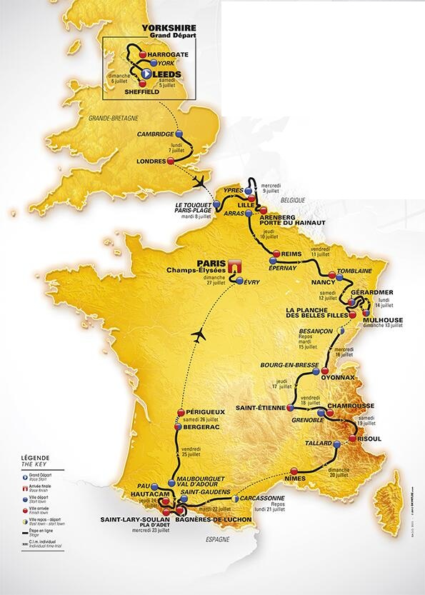 2014 TdF Route.....3650km !!