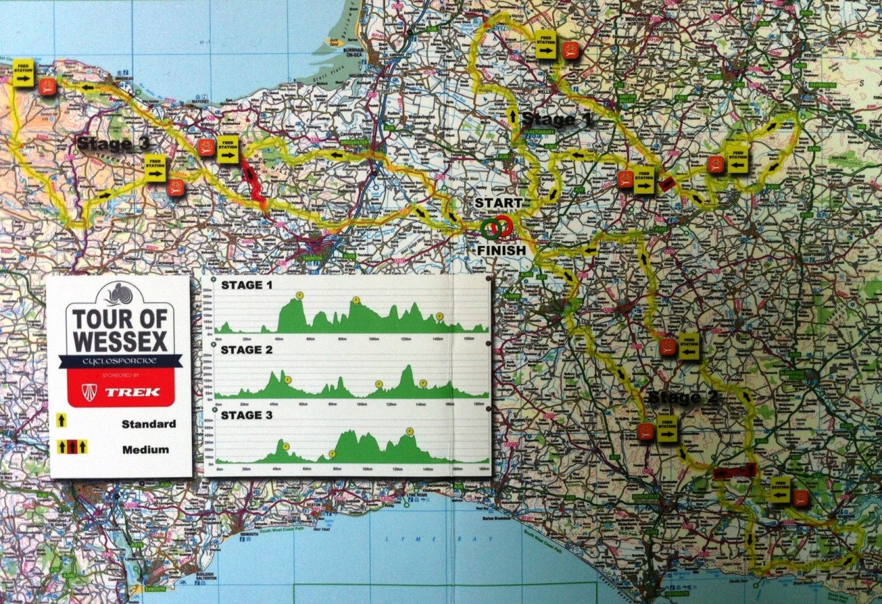 Route Map. Tour of Wessex 2014