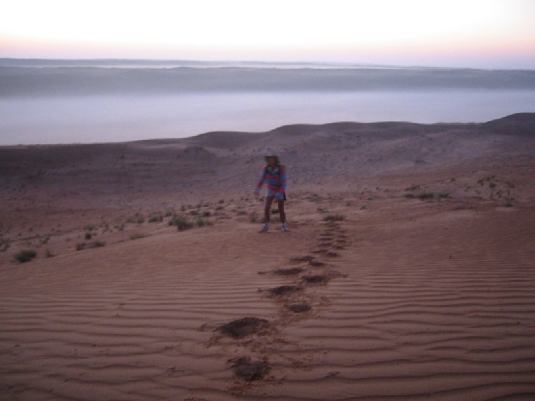 Mist hanging cool in the Sabkha valleys