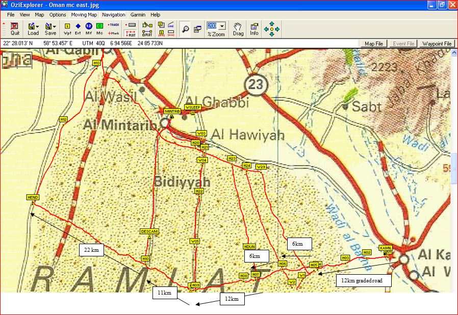 Wahiba Map 80km East-West